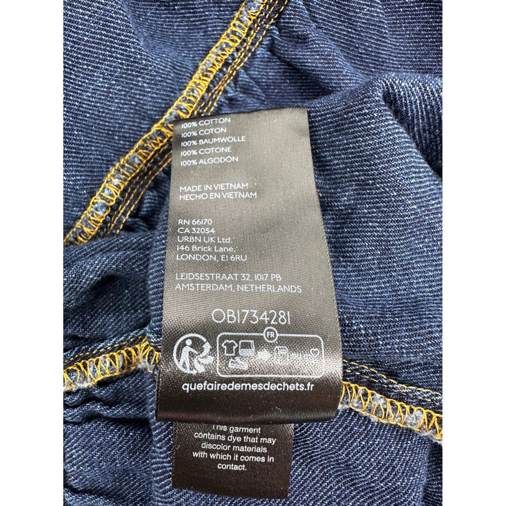Pilcro Sweetheart Flutter Sleeve Denim Button Down Maxi Dress Small Blue Pockets - Picture 12 of 14